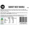 Harvey Beef Ravioli Label