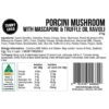 Porcini Mushroom Ravioli Label