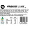 Harvey Beef Lasagna Label