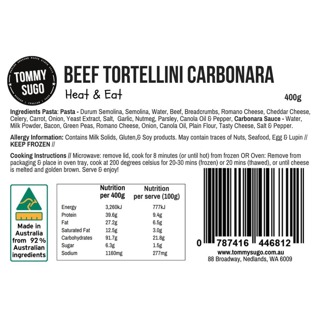 Beef Tortelloni Carbanora